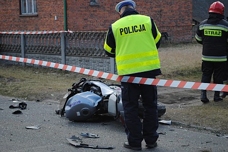 śmiertelny wypadek motocyklisty w Osieku