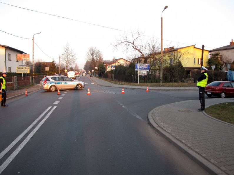 wypadek motocyklisty Czechowice Dziedzice
