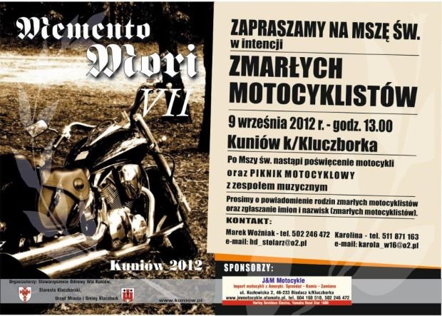 memento mori kuniów 2012 msza święta za motocyklistów